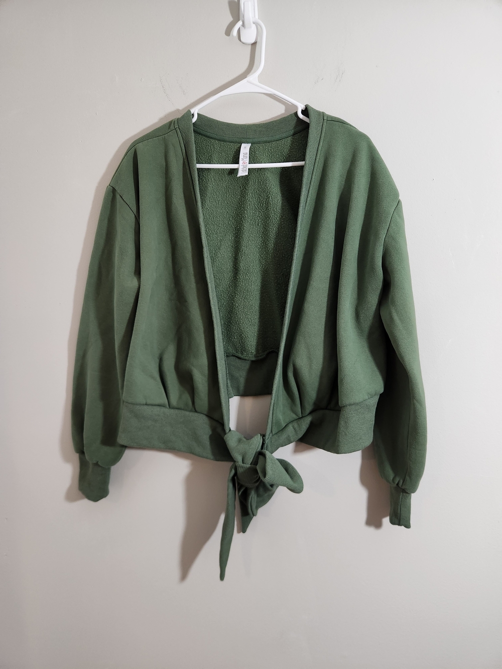 Latched Mama Olive Green Tie-Front  Sweatshirt Breastfeeding Nursing Pumping